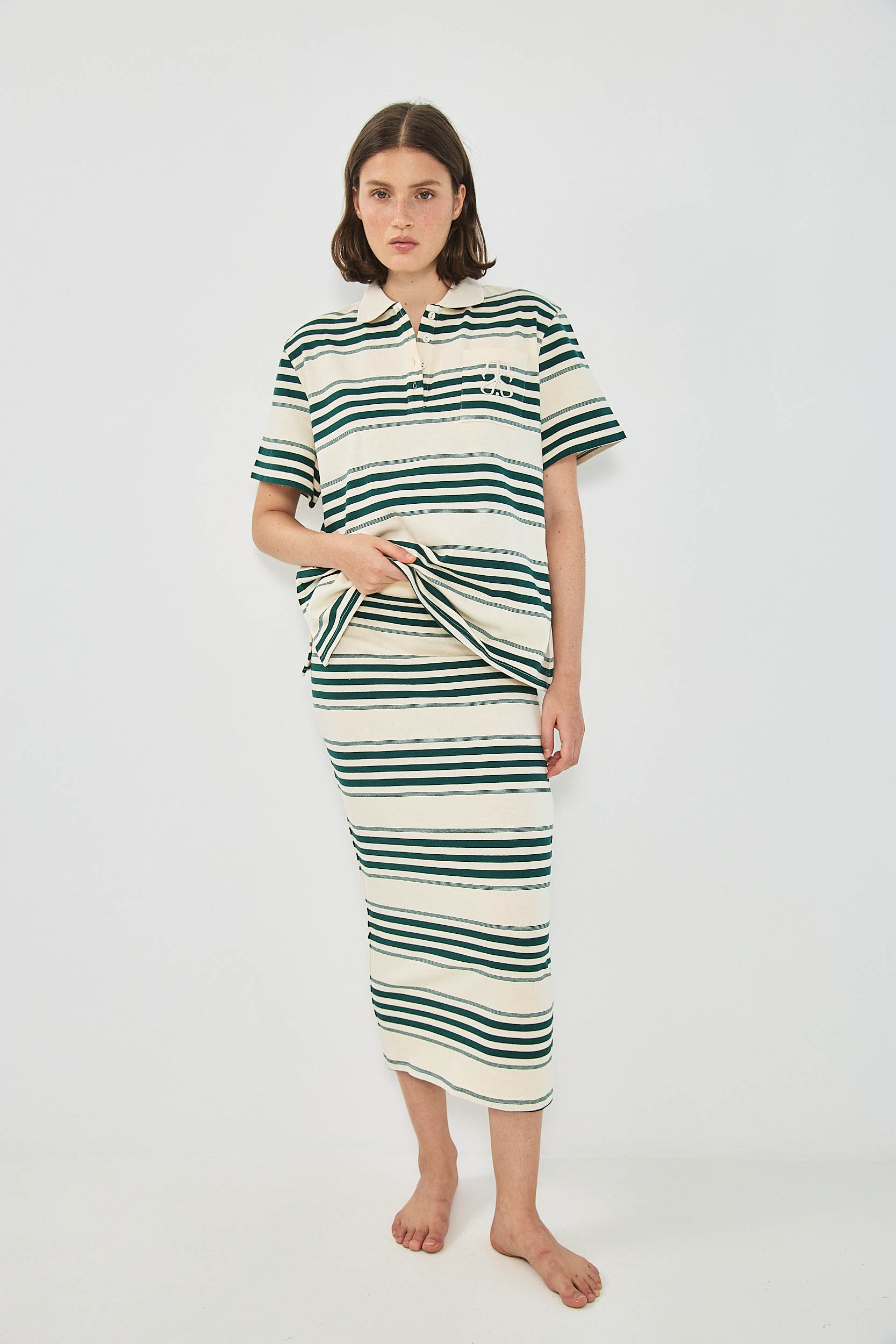 SANDY LONG SKIRT - GREEN SAP. SANDY LONG SKIRT - GREEN SAP.